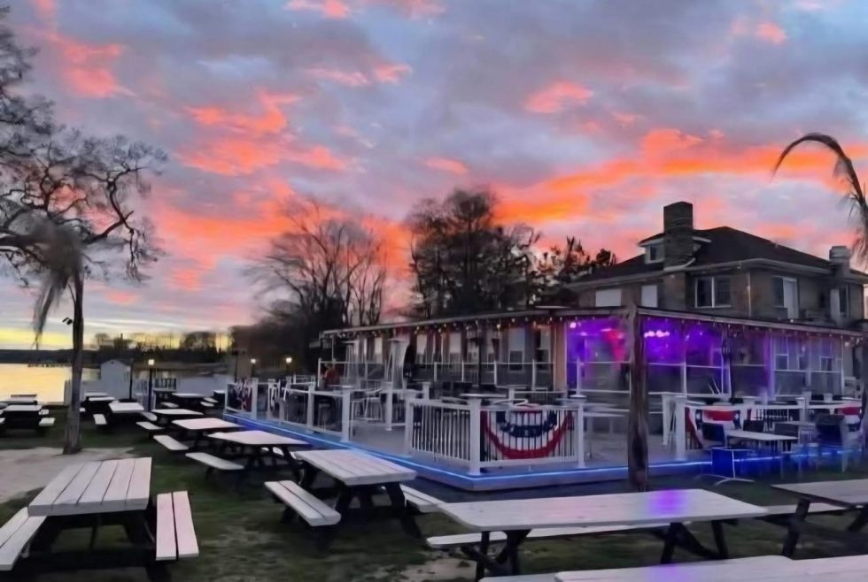 Sunset reflecting across the water at UnWined
